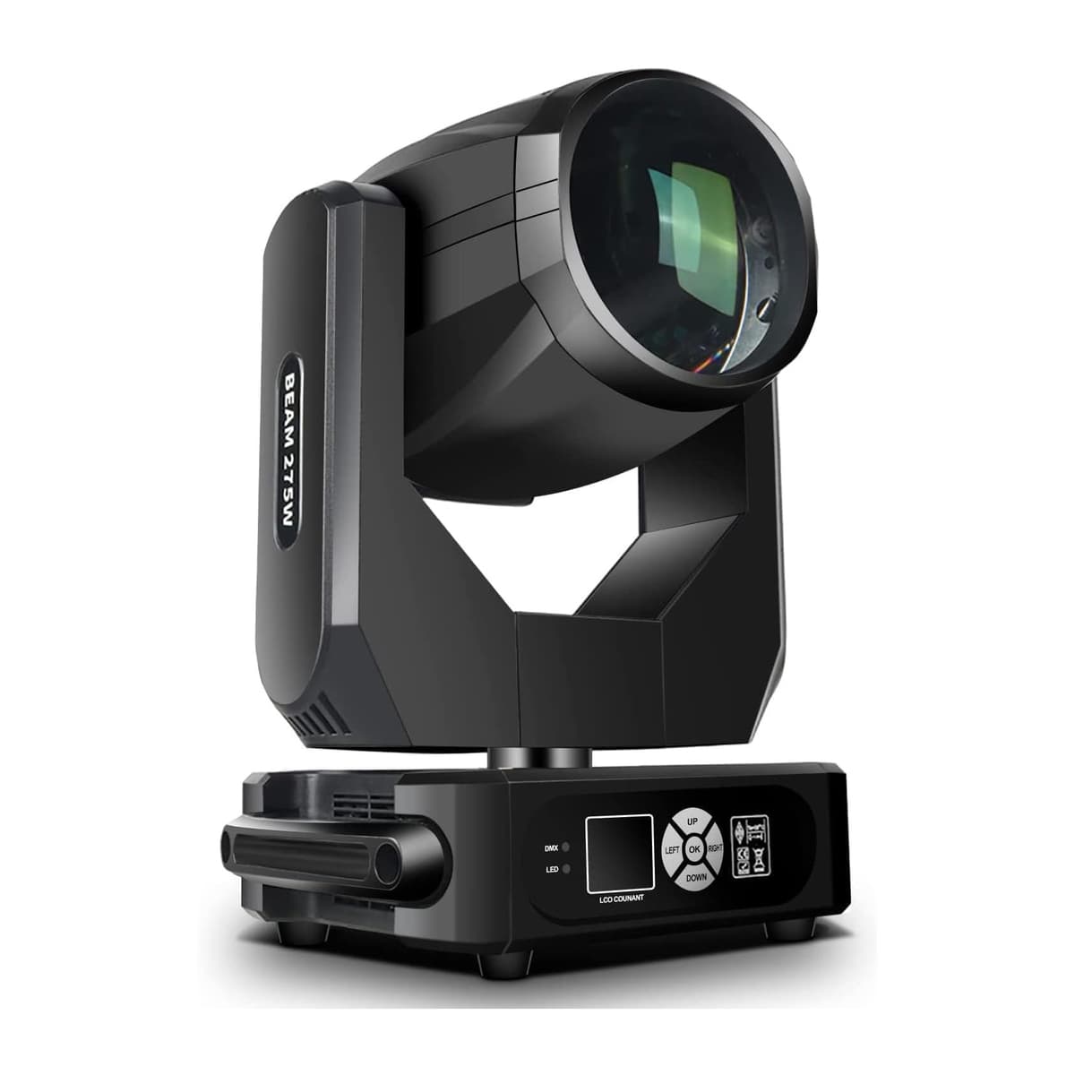 SHEHDS 275W Moving Head 10R Beam, 14 Gobos, 14 Colores, 2 Prismas, Zoom Lineal, Frost & Rainbow 275W Moving head DJ Light