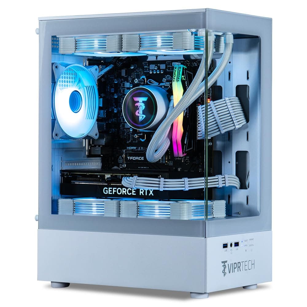 ViprTech Reaper 1.0 Gaming PC, AMD Ryzen 7 8700F, RTX 5060 Ti 8GB, 16GB DDR5, 1TB SSD, blanco R7-4060-16G-1T-L-Reaper-W