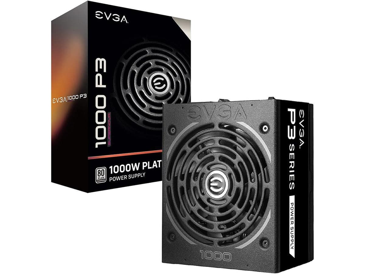 EVGA Supernova 1000 P3, 80 Plus Platinum 1000 W, totalmente modular, Modo Eco con ventilador FDB, incluye comprobador Power ON Self Tester, tamaño compacto 180 mm, fuente de alimentación 220-P3-1000-X1