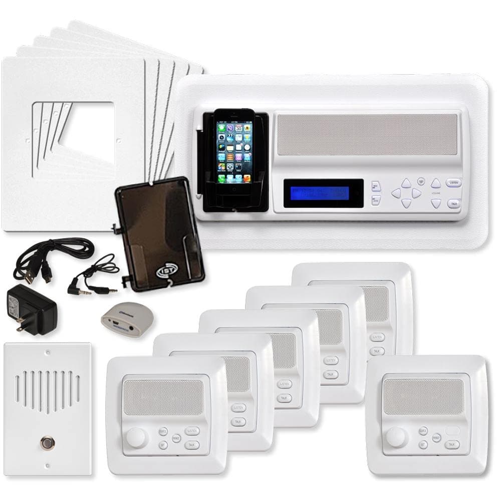 Intrasonic Technology IST Retro Music & Intercom System Paquete 5 Habitaciones Blanco IST-RETRO-MHPAC
