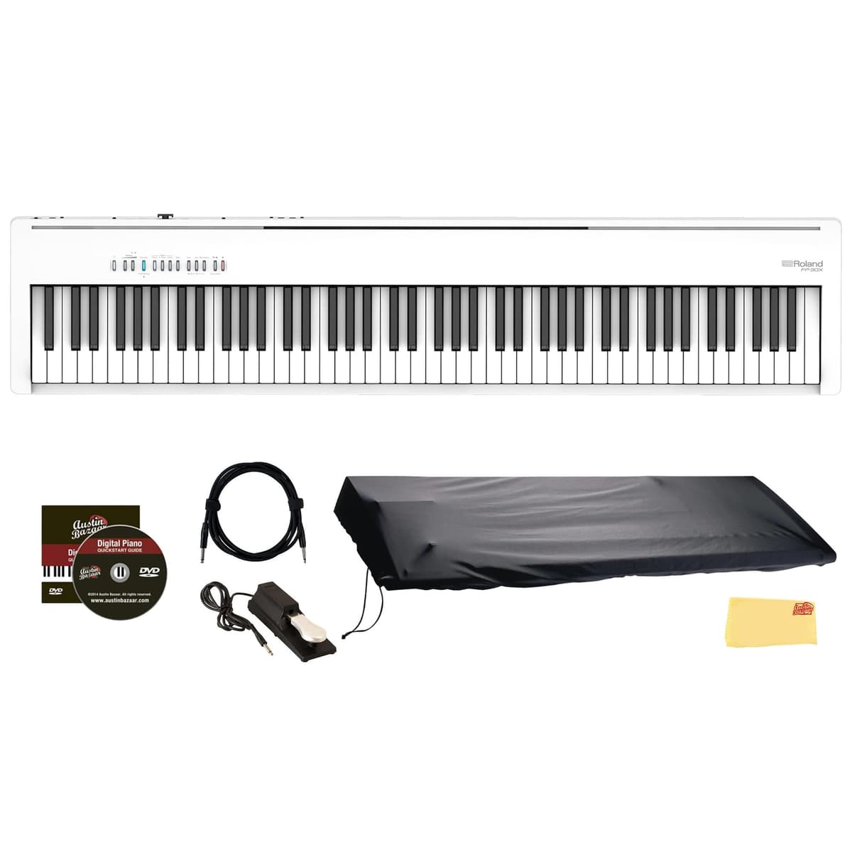 Roland FP-30X-WH 88-Key Digital Piano - White Bundle AUS-FP-30X-WH-COMBO-STD