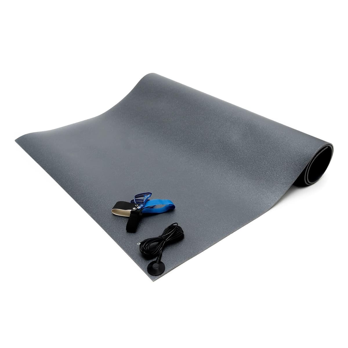 Bertech Kit Tapete ESD para Silla 3x8 ft Gris con Grounder y Cable CM-3x8GKT