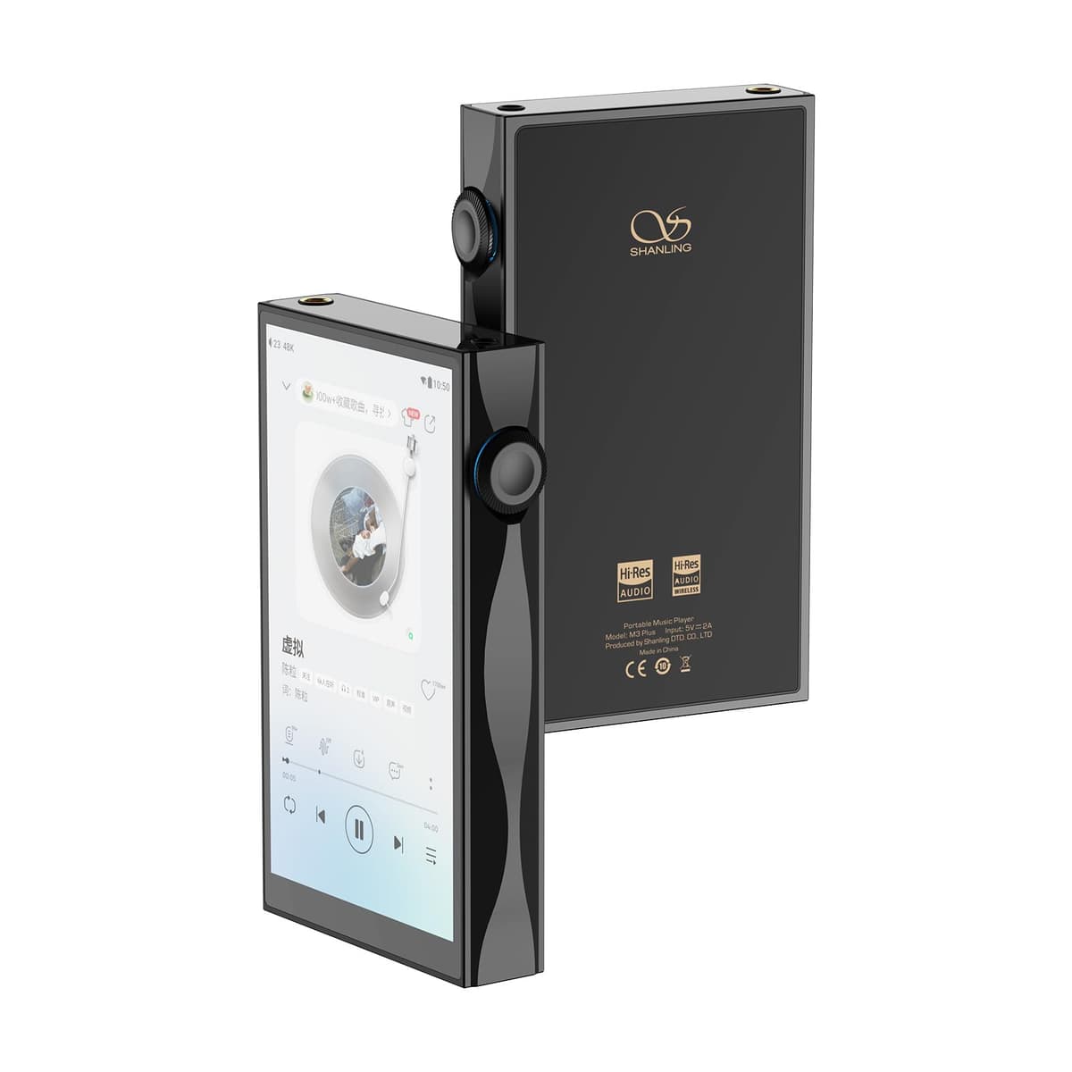 SHANLING M3 Plus Android 13 Reproductor Portátil de Audio Digital, Reproductor MP3/MP4, Snapdragon 665 4GB+64GB, 4× CS43198 DAC, 768 kHz/32 bit, DSD512, MQA 16×, Salida 3.5 mm/4.4 mm, 800 mW @ 32 Ω (Negro)