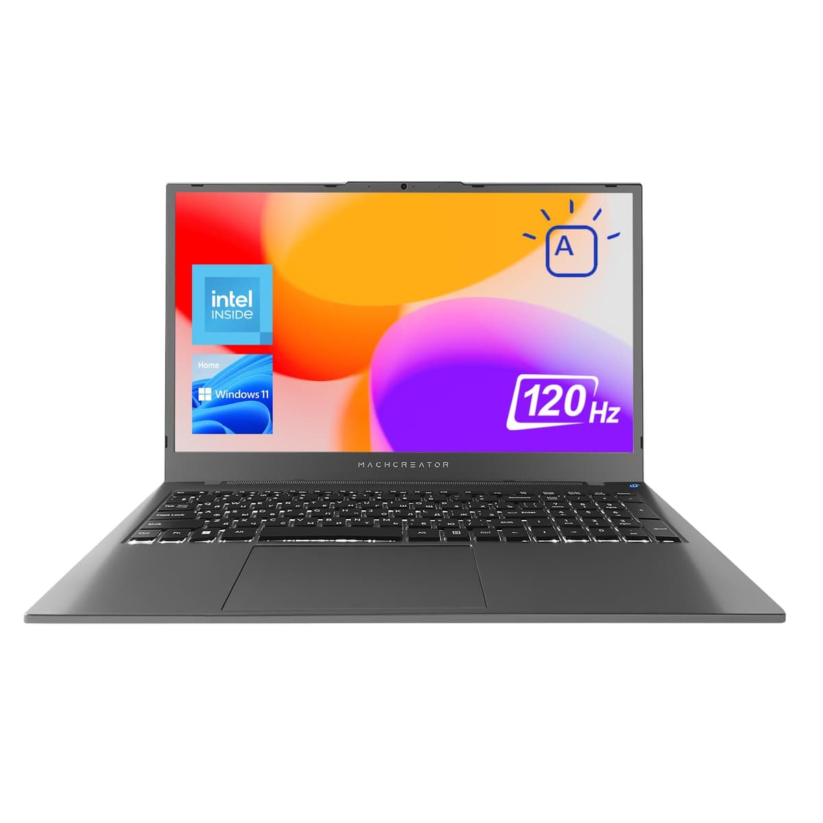 Machenike Machcreator N17A 17.3" Laptop, pantalla FHD 17.3" 120Hz, procesador Intel de 4 núcleos, 32GB RAM DDR5, 1TB SSD PCIe, HDMI, cámara web, teclado retroiluminado, lector de tarjetas SD, Wi-Fi, Windows 11 Home, gris