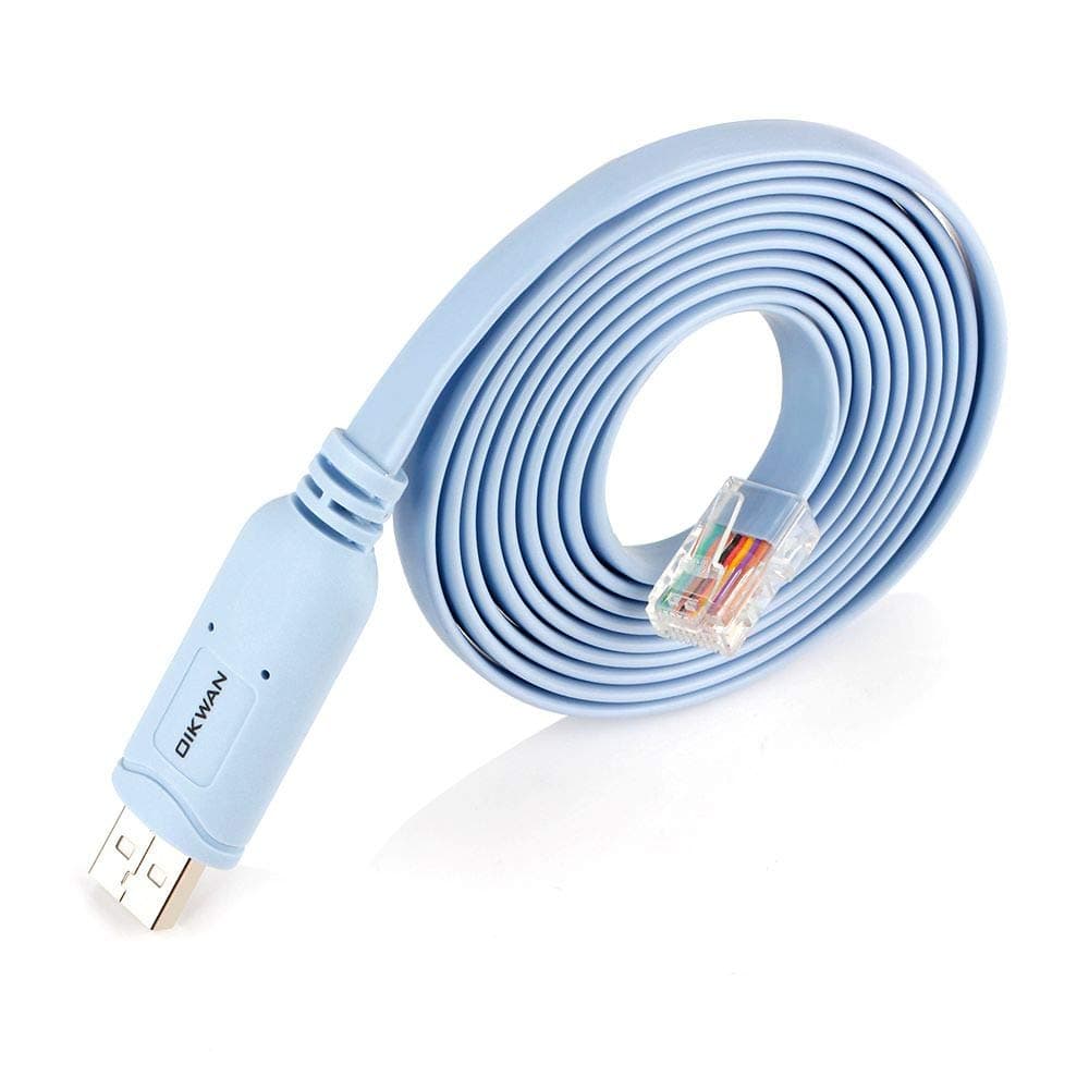 OIKWAN Cable de consola USB, cable de consola USB a RJ45 para routers Cisco/AP Router/Switch Windows, Mac, Linux (1.8 m, paquete de 50) 160227-50