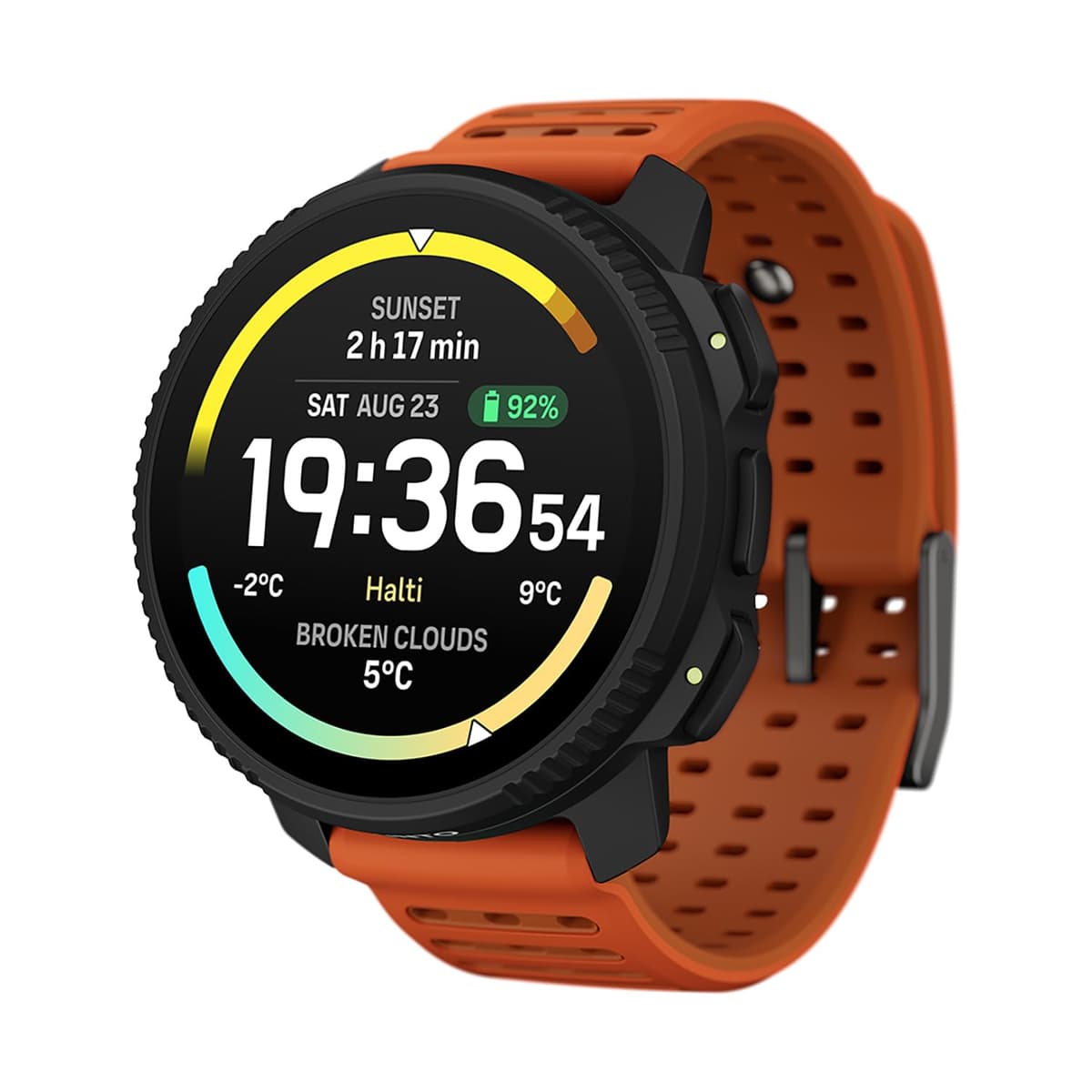 SUUNTO Vertical 2 Reloj GPS Deportivo, Pantalla Táctil AMOLED Brillante de 1.5”, Linterna LED, Batería de 20 Días, Mapas Offline, Métricas de Entrenamiento y Recuperación, Doble GNSS, 115+ Modos Deportivos, Canyon SS051206000