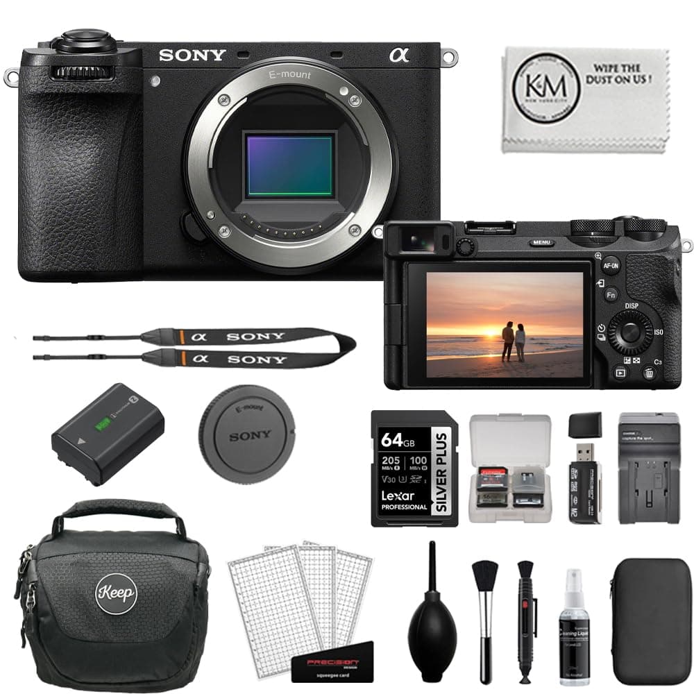 Sony a6700 cuerpo mirrorless + kit de inicio (64GB, estuche, cargador, paño) BSONILCE6700B-005