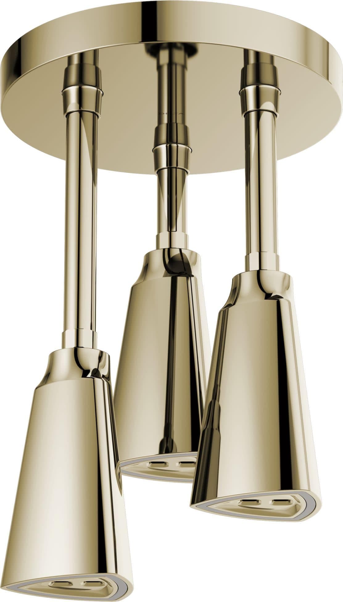 DELTA 57140-PN25-L cabezal lluvia colgante H2Okinetic con luces LED, níquel pulido