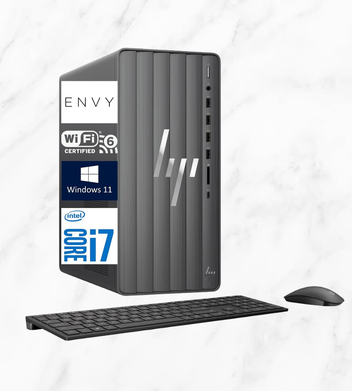 Computadora de Escritorio HP Envy para Negocios | Intel Core i7-14700, CPU de 20 núcleos (hasta 5.4 GHz) | 64 GB RAM, SSD de 2 TB | Gráficos Intel UHD (32 GB SDRAM) | WiFi 6 | Salida de Video 4K | Teclado y Mouse DTENVI7