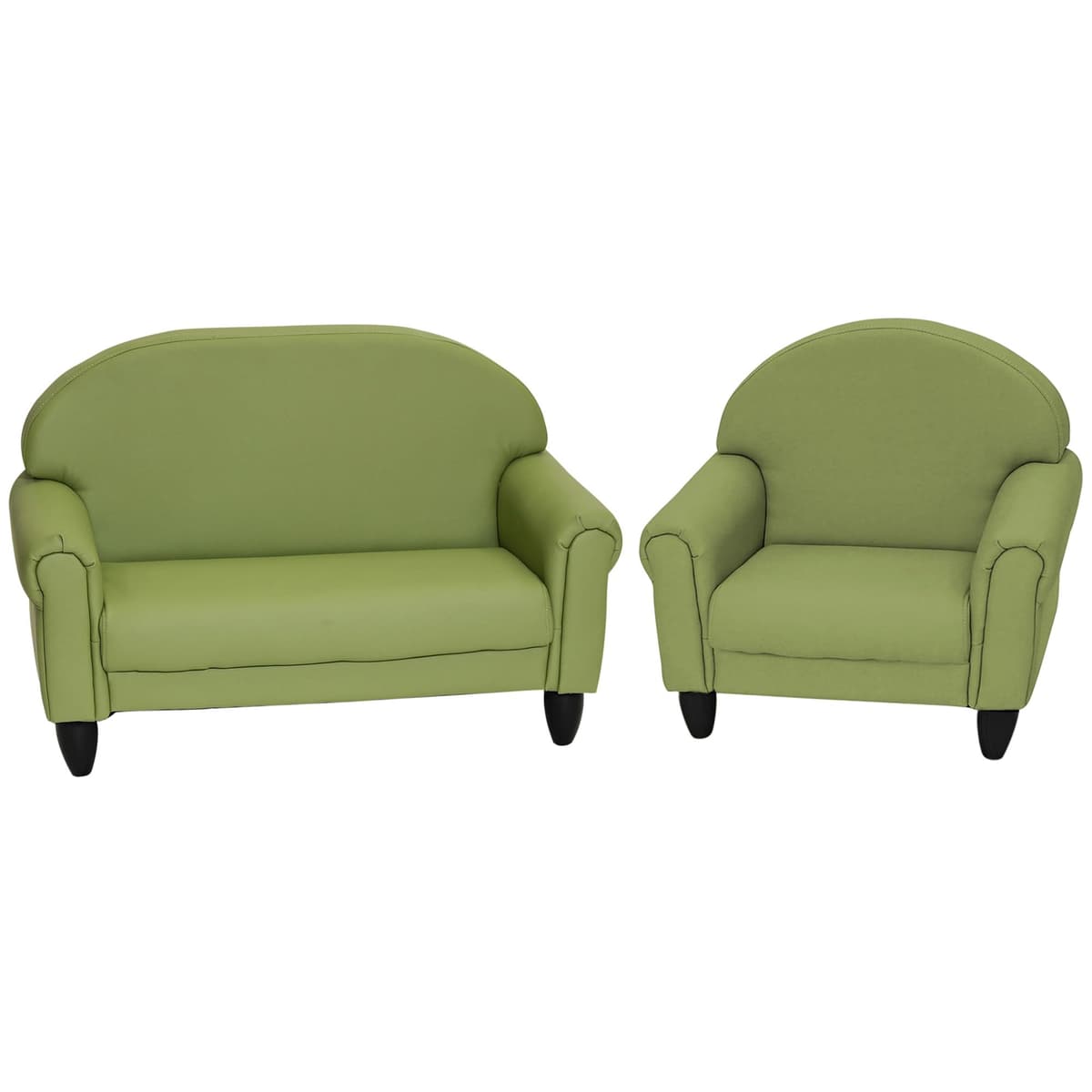 Children's Factory Silla y sofá "As We Grow" para niños, asiento flexible en cuero vegano, color sage CF805-372