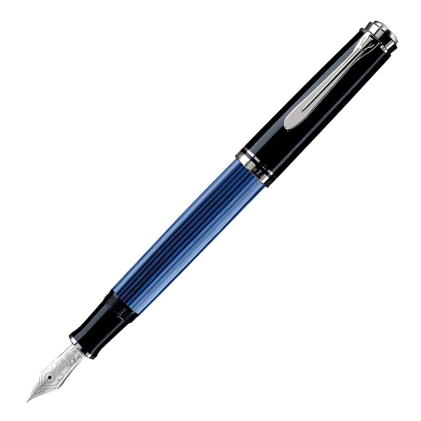 Pluma fuente Pelikan Souverän M805, punta M, rayas azules 933481