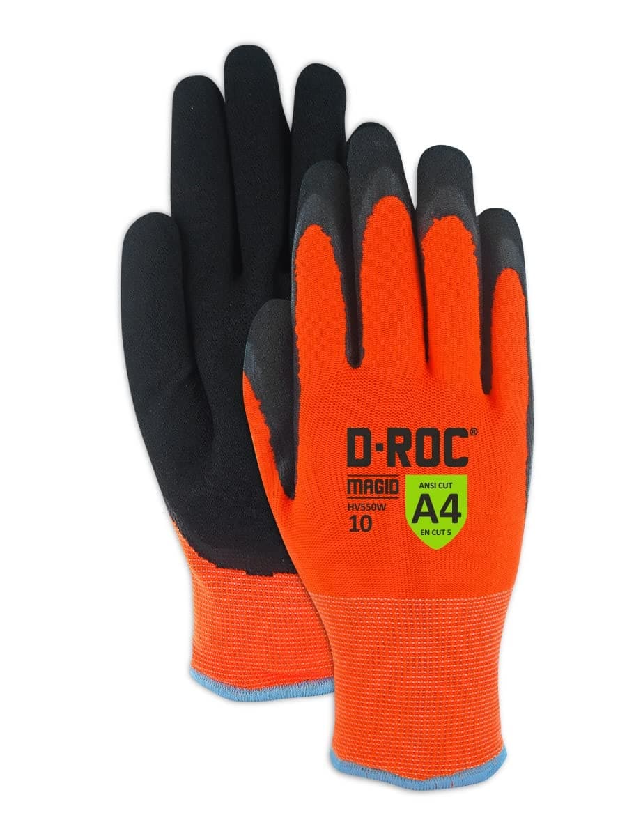 MAGID HV550W Guantes térmicos impermeables A4, nitrilo arenado, 48 pares, talla 11 XXL HV550W11-48