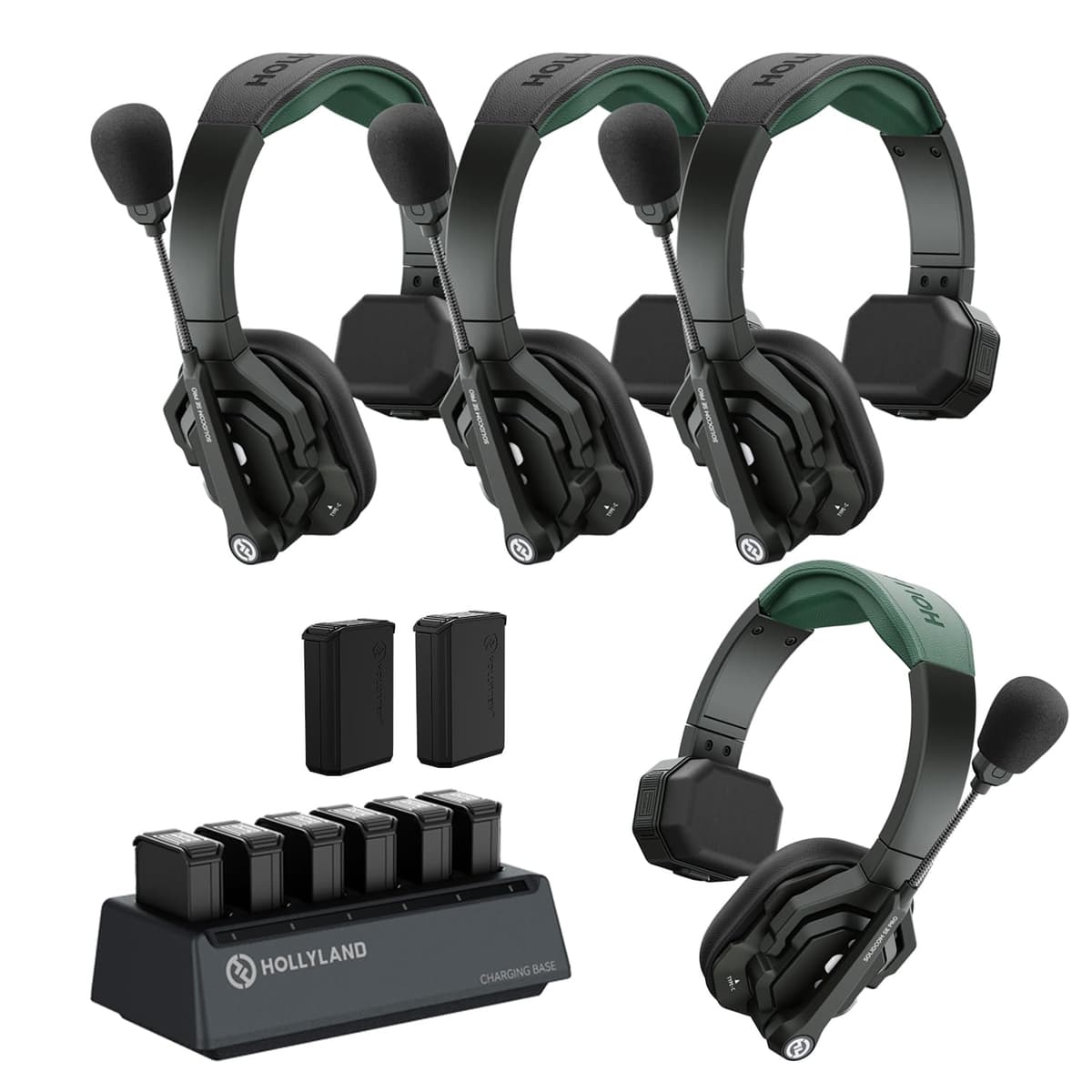 HollyView Hollyland Solidcom SE PRO Sistema de Intercomunicador Inalámbrico con Cancelación de Ruido para 4 Usuarios Comunicación de Equipo 400 m/1312 ft Auricular de Un Oído 3.5 mm para Rodaje de Película Espectáculo en Vivo (Versión 1.9 GHz)
