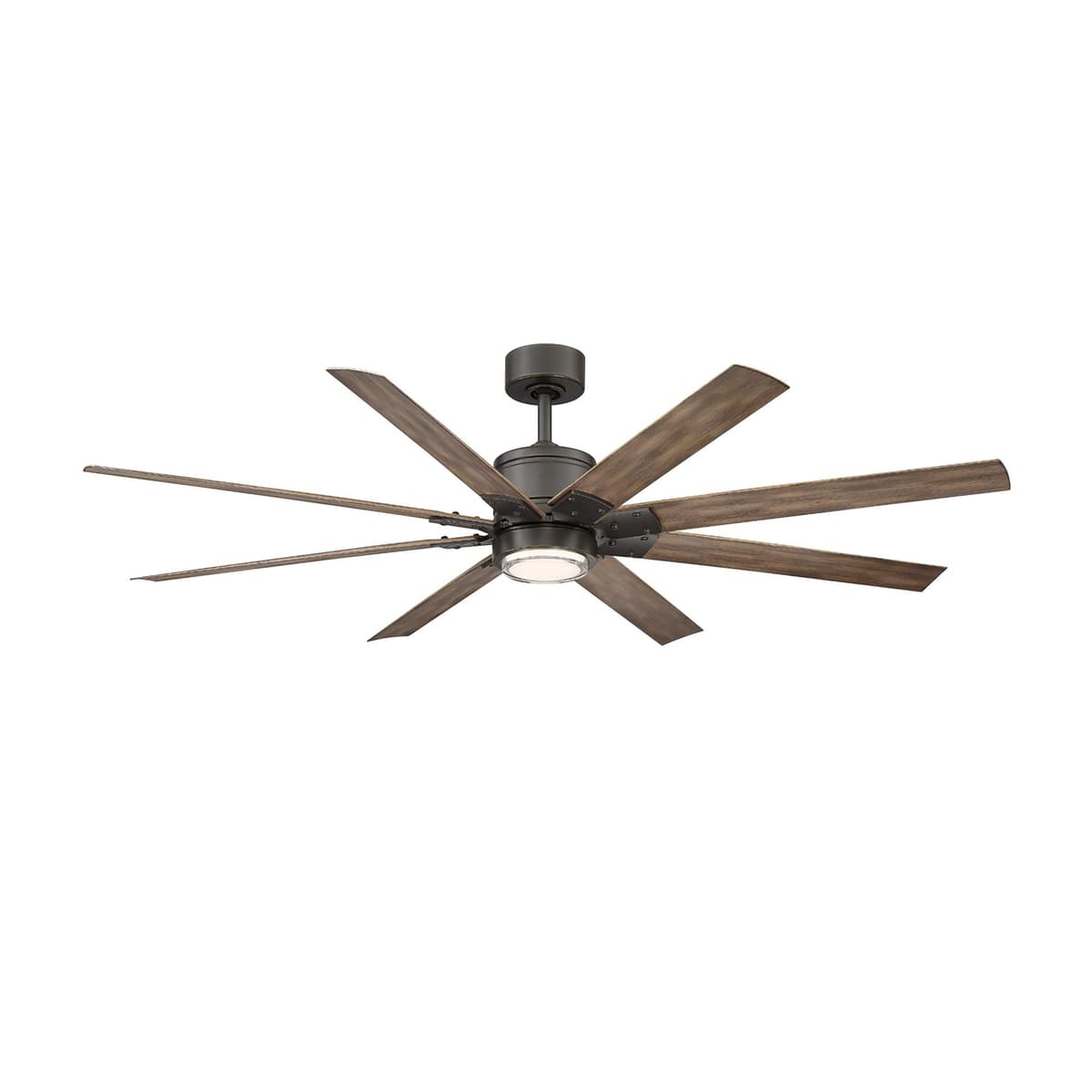 Modern Forms Ventilador Renegade 52in 8 Aspas Oil Rubbed Bronze/Barn Wood con LED 3500K y Control Remoto FR-W2001-52L35OBBW