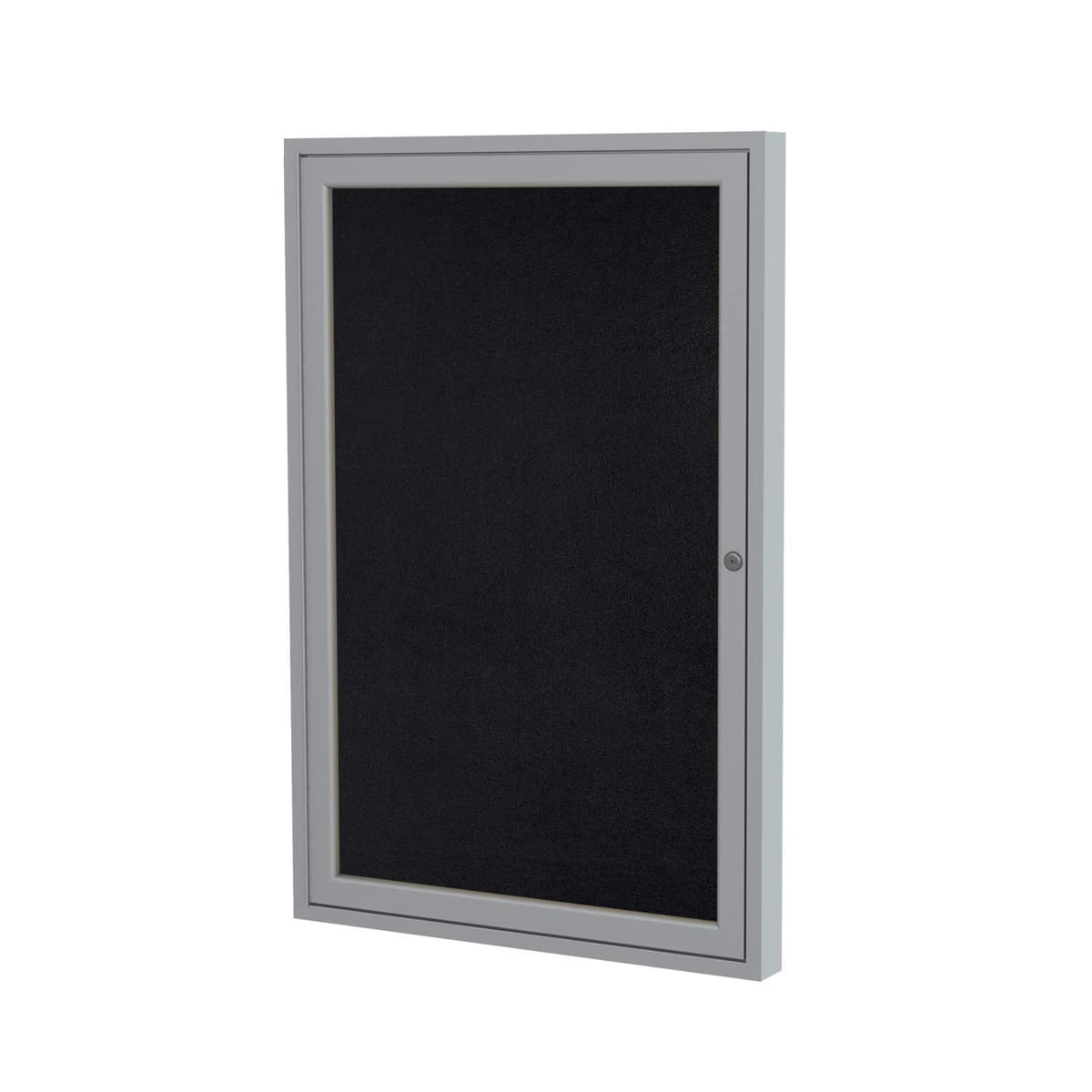 Ghent PA13636TR-BK - Tablero de caucho reciclado 36x36" con puerta, marco de aluminio satinado, Negro