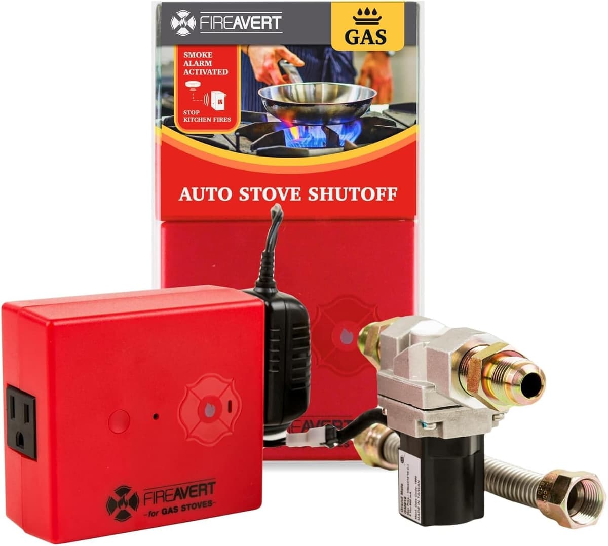 FireAvert Gas Apagador Automático para Estufa (1/2" Línea de Gas) Paquete x10