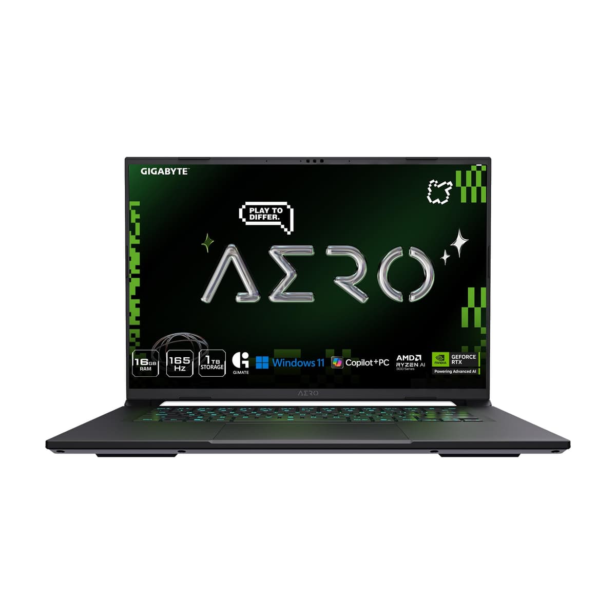GIGABYTE AERO X16 Copilot+ PC - 165Hz WQXGA, RTX 5060, AMD Ryzen AI 7 350, 1TB SSD, 16GB DDR5 GIGABYTE AERO X16 1VH93USC94AH