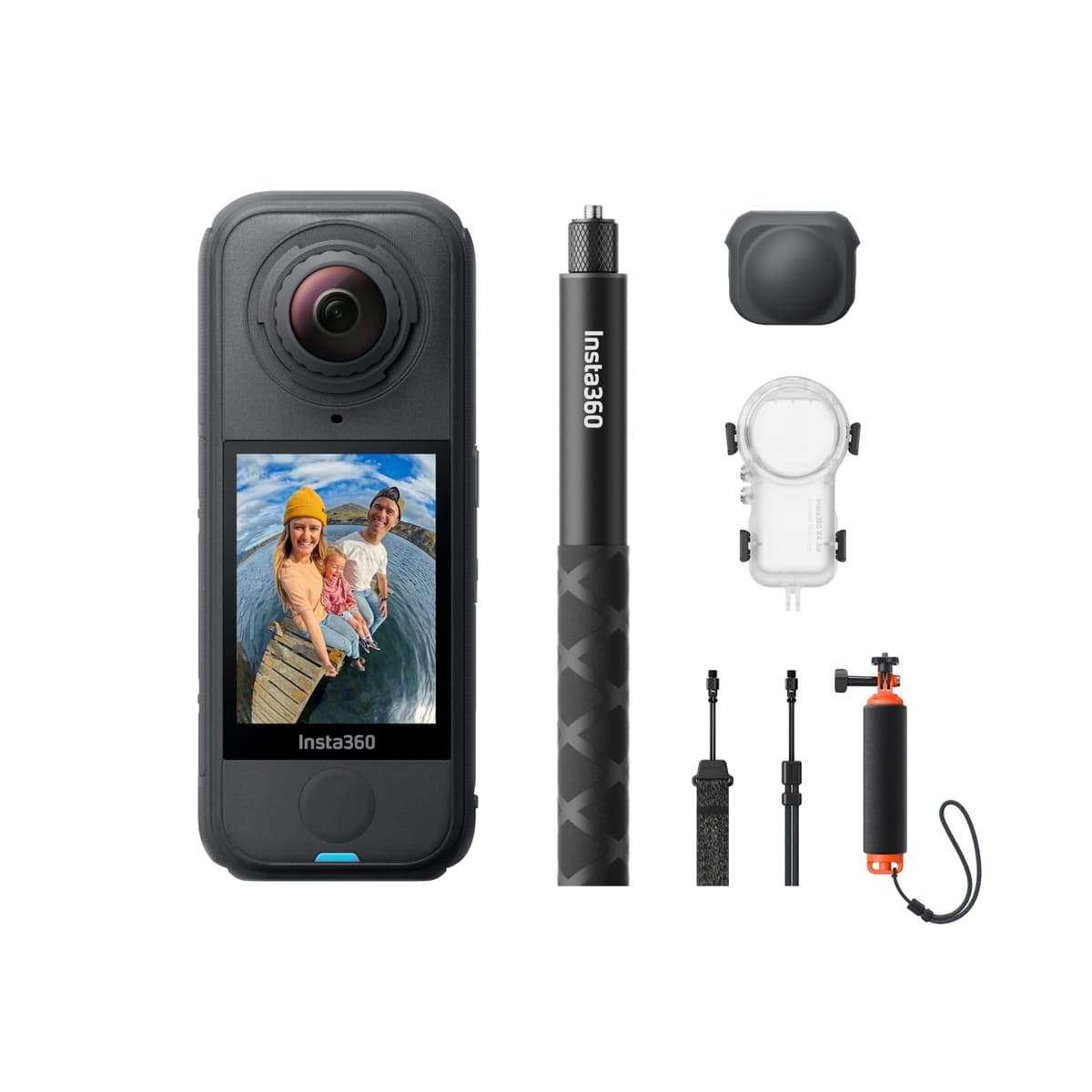 Insta360 X4 Air Invisible Dive Bundle - Impermeable (60 m/197 ft) y Ligera 165 g Camara 8K 360, Selfie Stick Invisible, Lentes Reemplazables, Dispara Primero y Encuadra Despues, Estabilizacion, Edicion con IA CINSAAFA-IDB