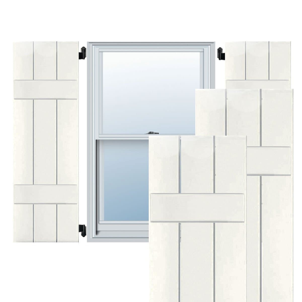 Ekena Millwork RWB12X061WHM Persianas exteriores de madera auténtica Board-n-Batten 12" x 61" (Par) White