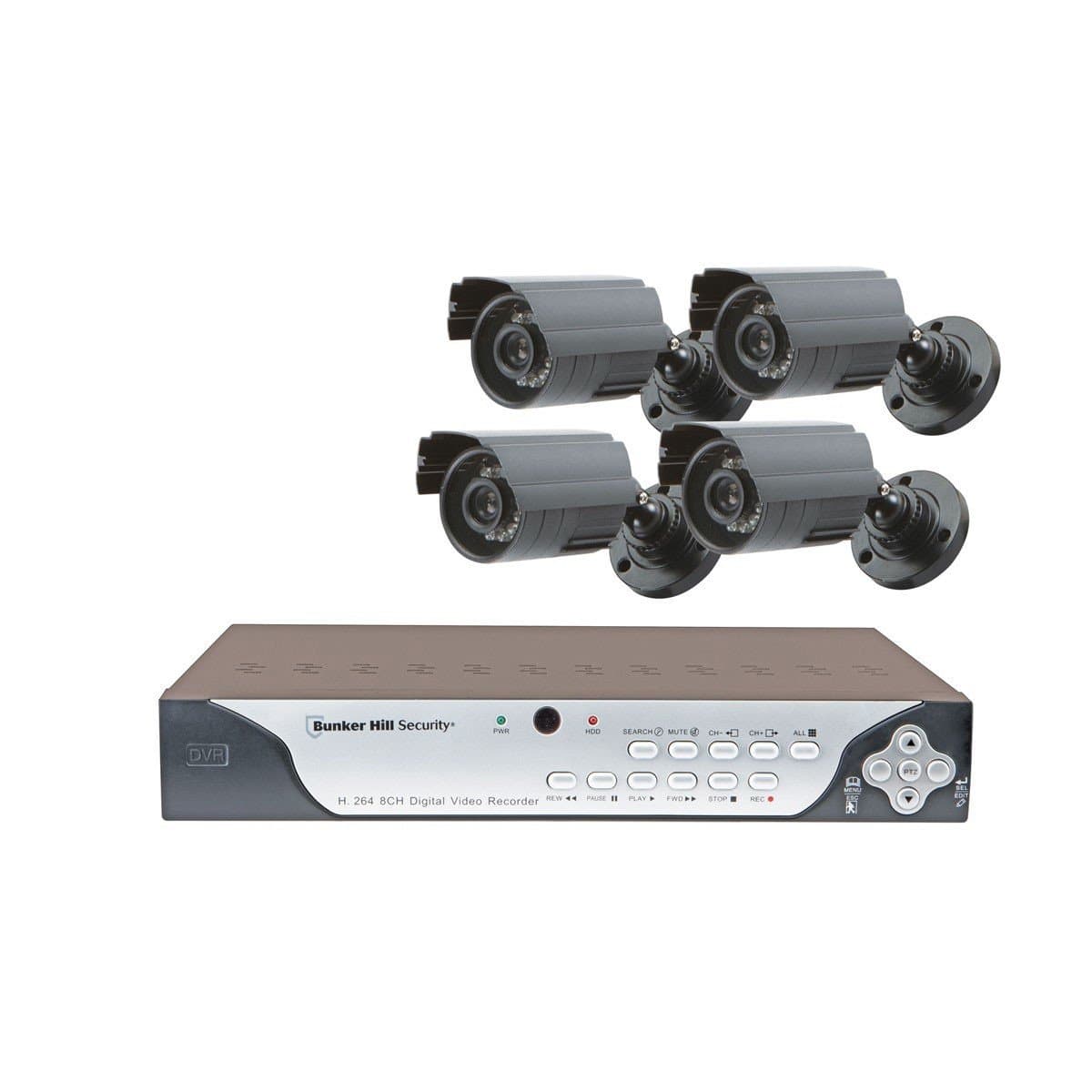 Bunker Hill Security DVR de vigilancia de 8 canales con 4 cámaras y capacidad de monitoreo móvil 62463