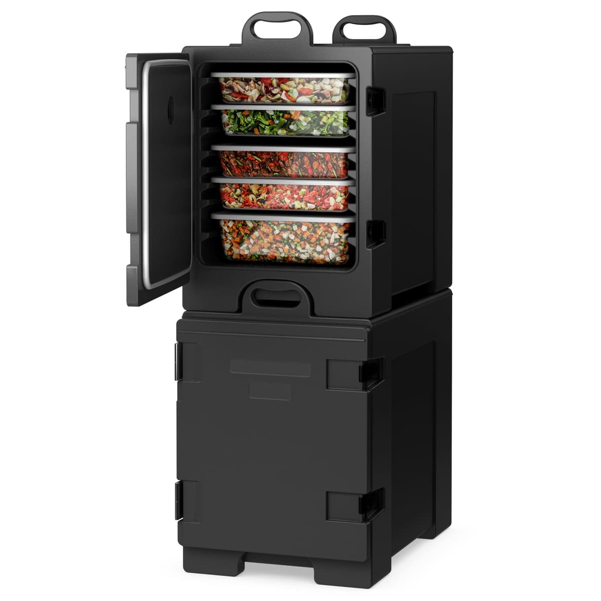 COSTWAY Insulador portátil para 5 bandejas completas, 81 QT, apilable, con asas 70086OP-CY-CA