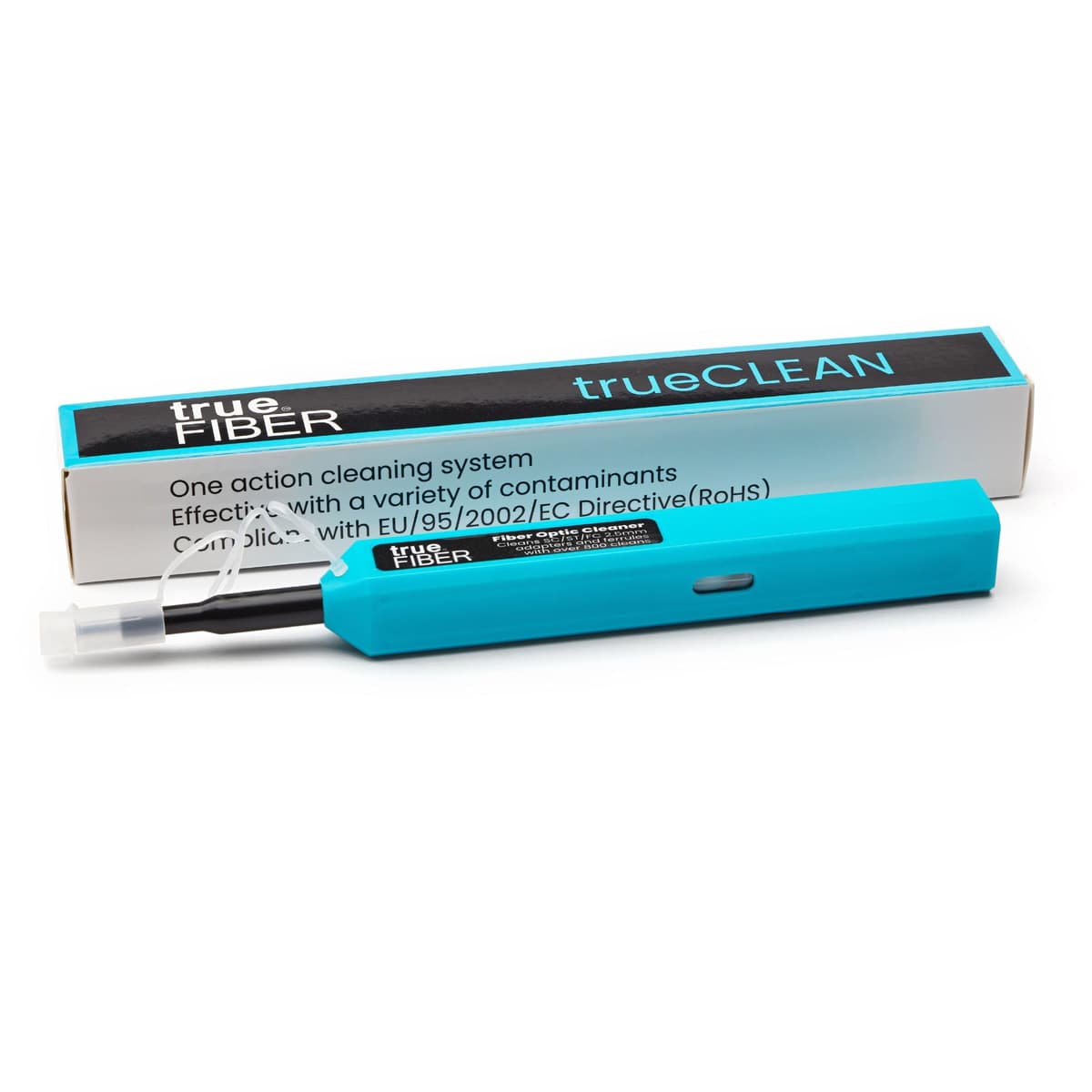 Limpiador de Clic Tipo Bolígrafos TRUE CABLE de Fibra Óptica Posición Dual, SC/ST/FC, 800+ Limpiezas, Férulas UPC/APC, 2.50 mm, Paquete de 25 trueCLEAN-SC_25PK