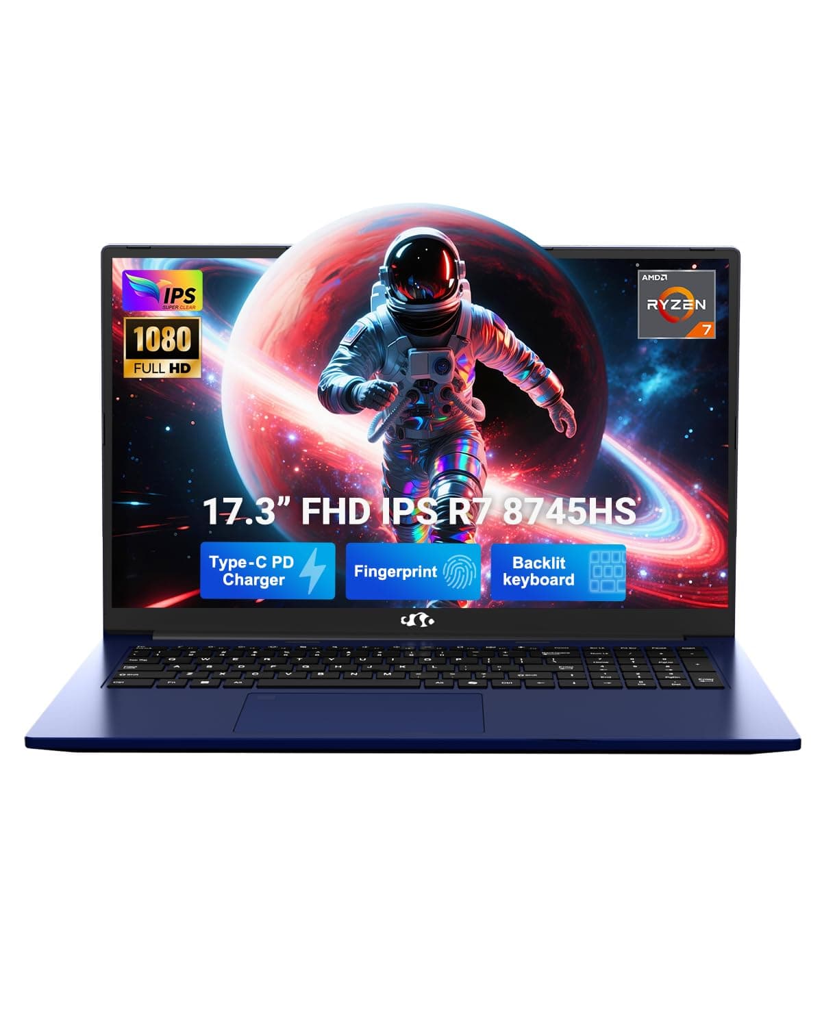 NIMO Laptop para juegos ligeros de 17.3", 8 núcleos AMD Ryzen 7 8745HS, 16GB DDR5 RAM, 1TB SSD (mejor que R9 6900HX, hasta 4.9GHz), GPU Radeon 780M, pantalla IPS FHD, USB-C 100W, lector de huellas, teclado retroiluminado ARN79
