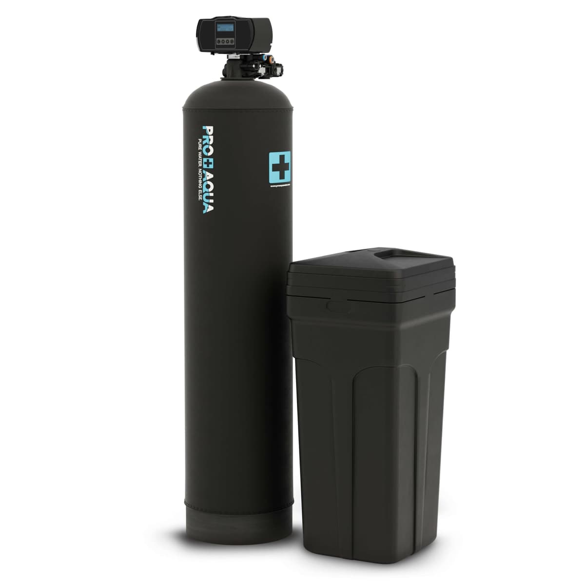 PRO+AQUA Descalcificador de Agua para Toda la Casa Alta Demanda Pesado 80,000 Granos de Capacidad Puertos de 1 PRO-S-80E