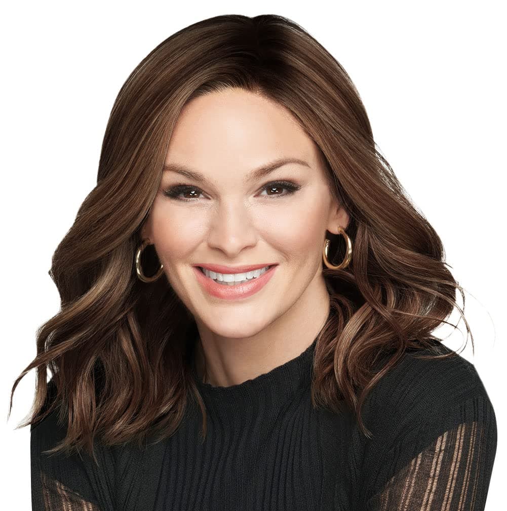 Hair u wear Raquel Welch Wavy Day - Largo hasta los hombros con ondas suaves, SS8/12 Shaded Iced Mocha, talla estándar