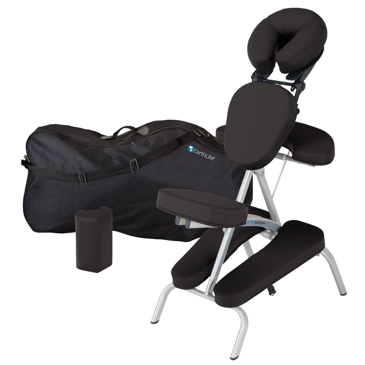 EarthLite Vortex Silla de Masaje Portátil Paquete Completo (15lbs) Black 10802PKG