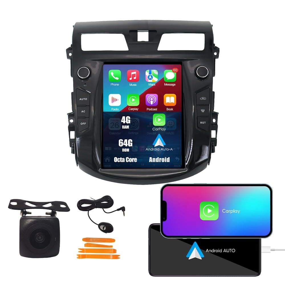 Kunfine Radio estilo Tesla con CarPlay y Android Auto, pantalla 9.7" IPS, Octa Core, 4GB+64GB para Nissan Teana/Altima 2013-2019 KF-V9292Q