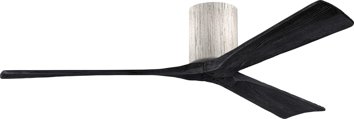 Matthews IR3H-BW-BK-60 Irene ventilador de techo empotrado 60" con control remoto y de pared, motor DC silencioso, 3 aspas de madera, tono barn wood