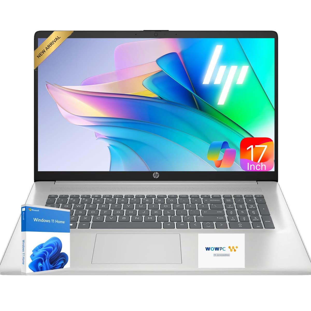 HP Notebook empresarial de 17,3" FHD, modelo 2026 | Potente Ryzen 5 de la serie 7000 (más rápido que i7-1355U) | 32 GB RAM | 1 TB SSD | USB-C, HDMI | Wi-Fi 6 | Windows 11 + AI Copilot | WOWPC USB