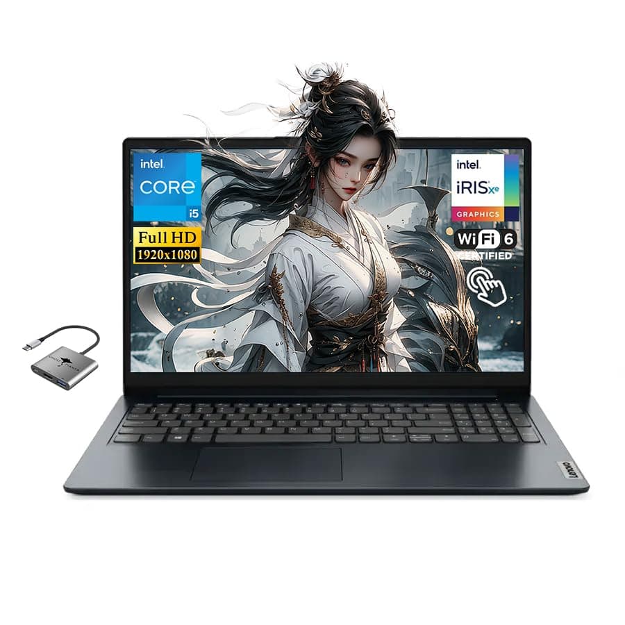 Lenovo IdeaPad Pantalla Táctil Laptop Empresarial con Windows 11 Pro, Intel Core i5 de 10 núcleos (mejor que i7-1255U) 12GB RAM 512GB SSD, Larga Duración de Batería WiFi 6 15.6" FHD para Estudiantes, Oficina y Profesionales con Accesorio GM
