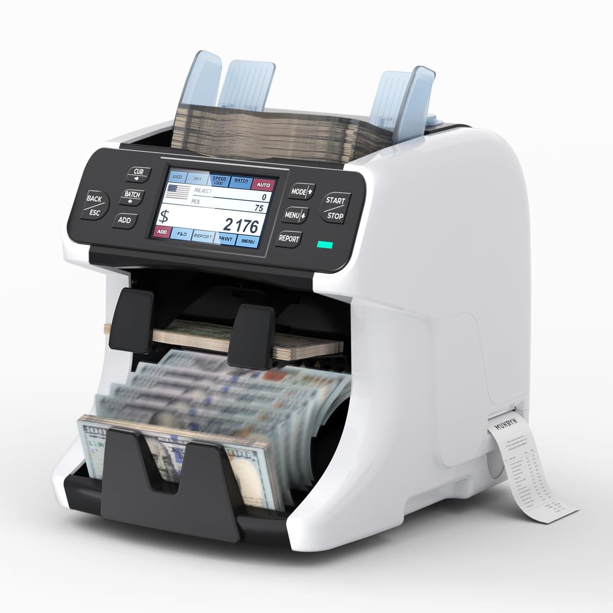 MUNBYN IMC40 - Contadora y Clasificadora de Billetes 2 Bolsillos