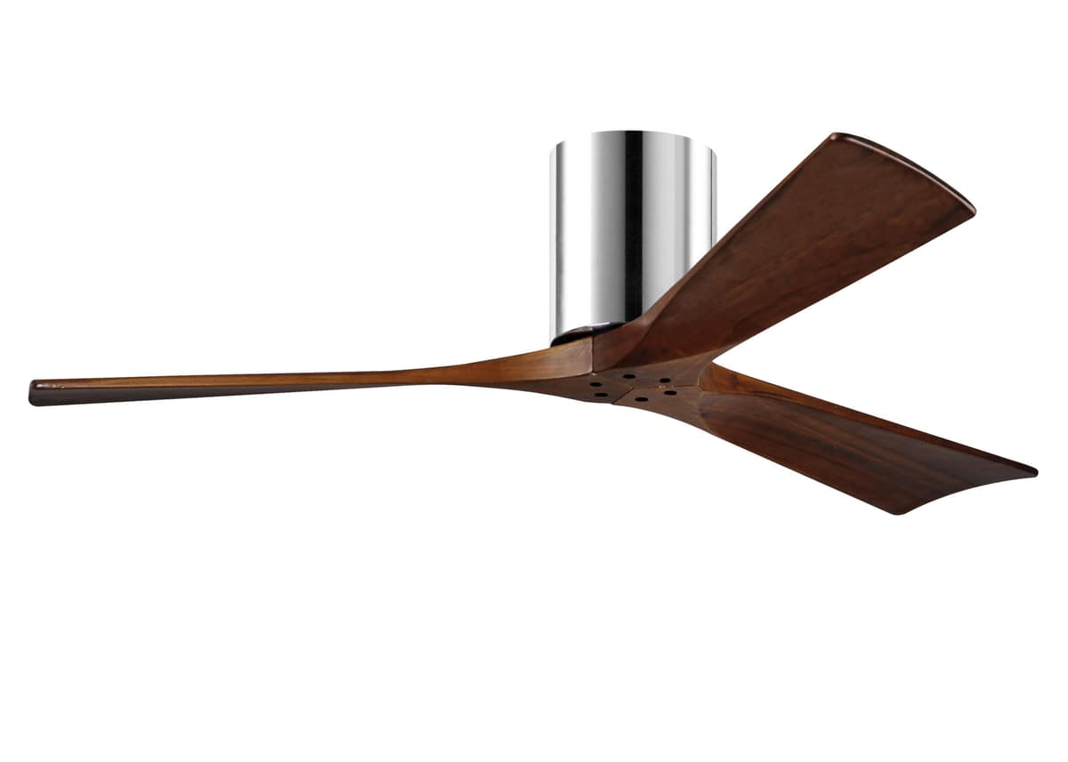 Matthews IR3H-CR-WA-52 Ventilador de techo Irene 52" hugger, motor DC silencioso, 3 aspas nogal, cromo pulido IR3H-CR-52
