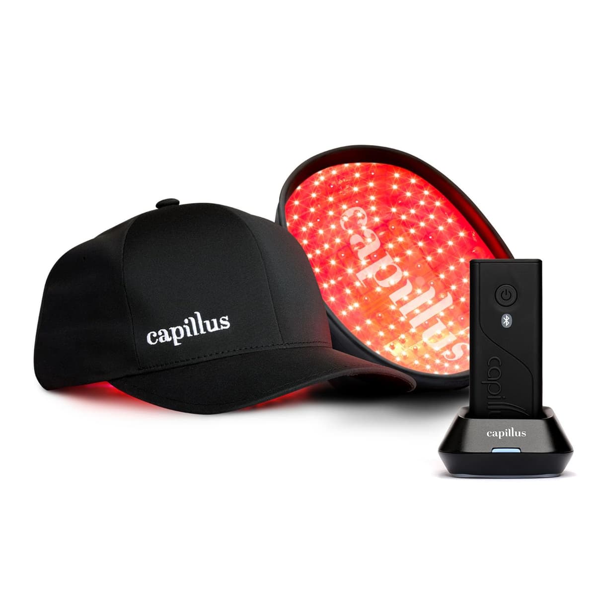 Capillus SPECTRUM Gorra de terapia de luz roja, Sombrero de luz roja, Gorra láser 312 para crecimiento del cabello, Gorra de luz roja para el re-crecimiento del cabello, Terapia de luz roja infrarroja cercana para el crecimiento del cabello, LLLT + batería con Bluetooth 4-312-1-US-112-11