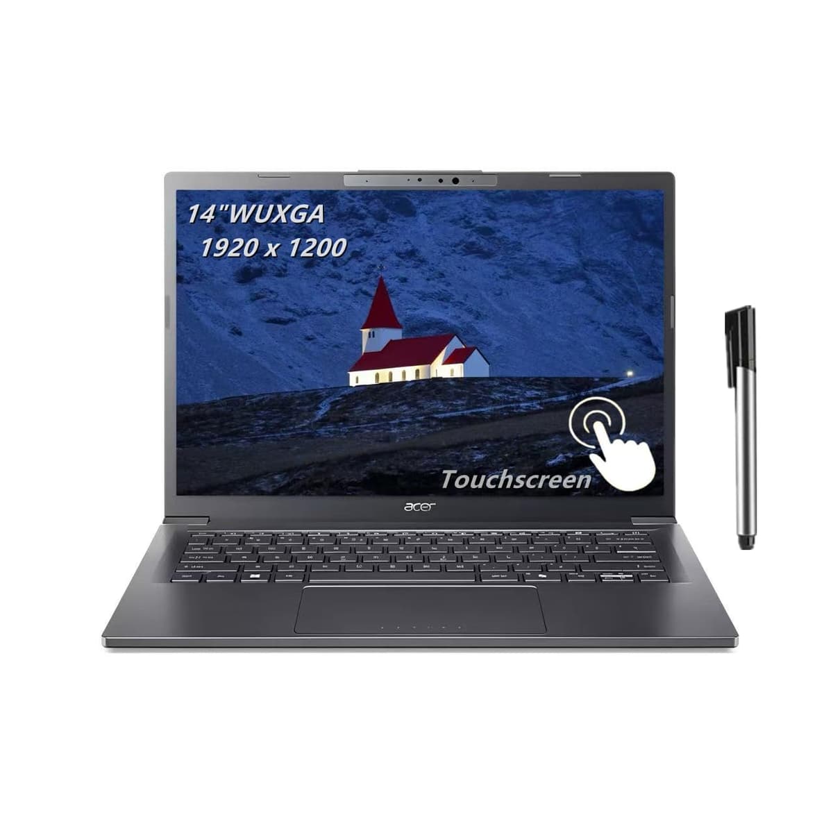 Laptop Acer Aspire, 14" WUXGA Táctil IPS, Intel Ultra 5-226V 8 núcleos, 16GB LPDDR5X RAM, 1TB SSD, BK, AI Copilot+PC, Webcam, Windows 11 Home, Pen USB TWE 16GB