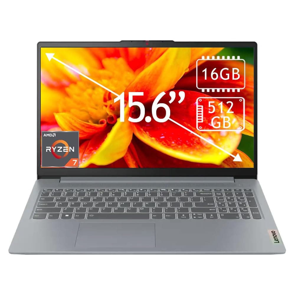 Lenovo IdeaPad Slim 3 15.6" Pantalla Táctil Full HD - AMD Ryzen 7 5825U, 16GB RAM, 512GB SSD, Gris Ártico
