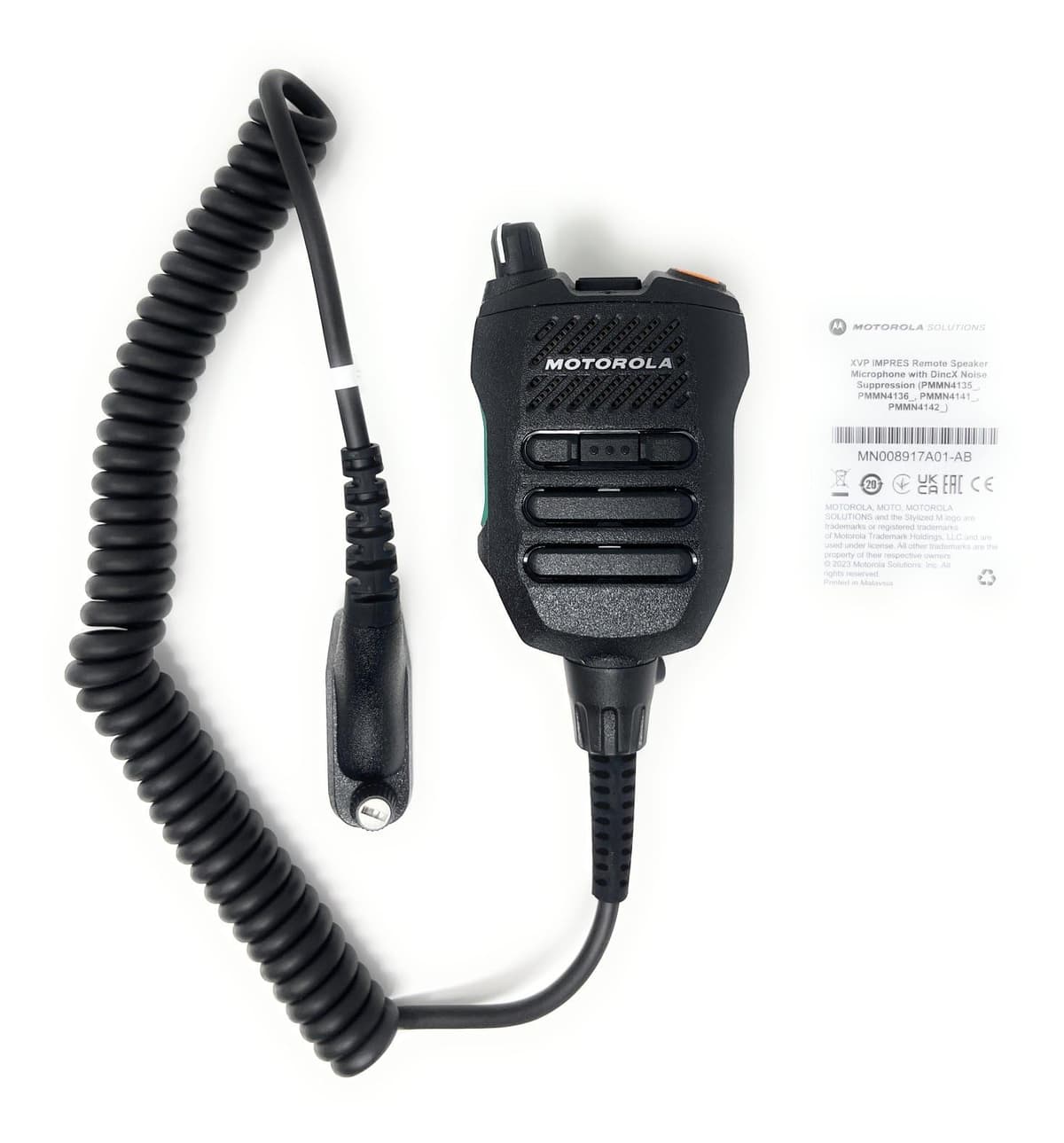 Motorola Solutions XVP PMMN4135B APX Next Micrófono Altavoz Remoto: Claridad de Audio Superior, Volumen Alto, 4 Micrófonos HDR, Supresión Avanzada de Ruido, Intrínsecamente Seguro