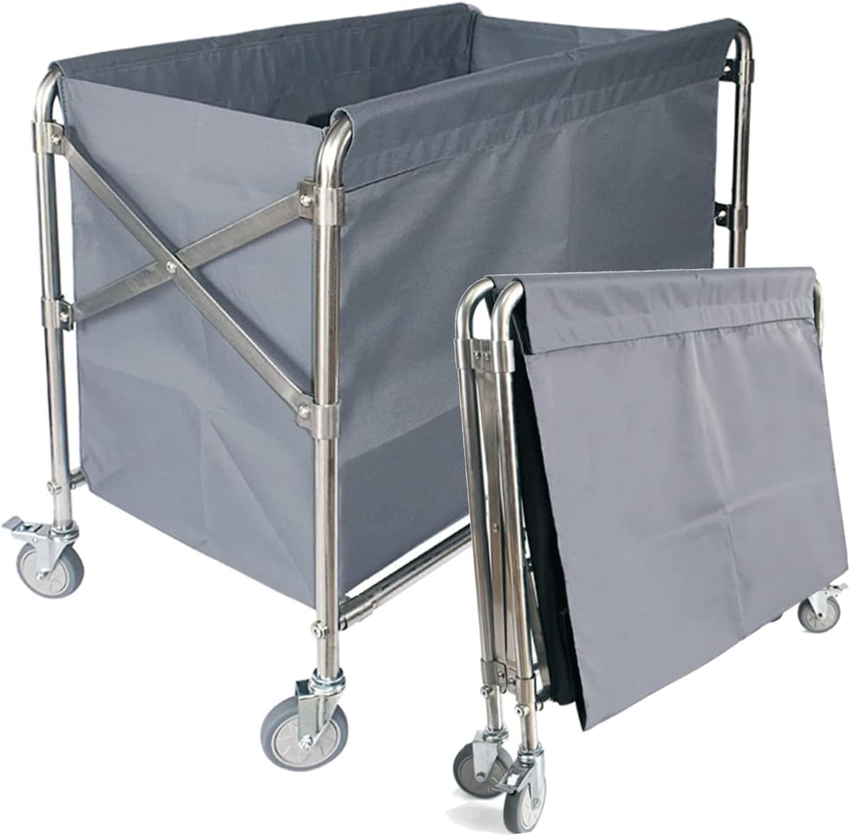 Carrito de lavandería comercial bimiti con ruedas bloqueables y bolsa plegable impermeable