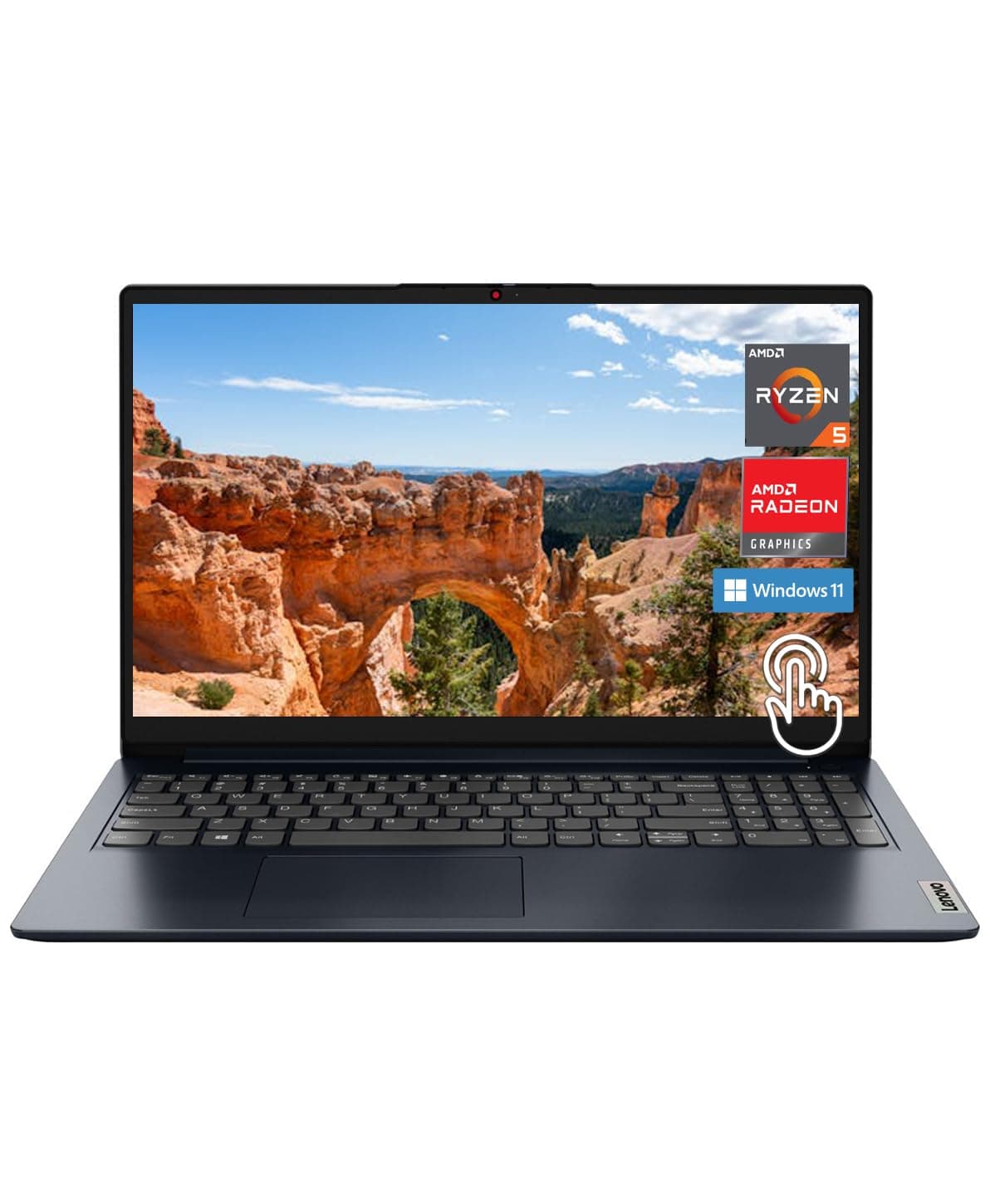 Lenovo Ideapad 1 Laptop, 15.6" FHD (1920x1080) IPS 300 nits Antirreflejo, Táctil, Ryzen 5 7520U, 8 GB RAM, 1 TB Almacenamiento, Gráficos AMD Radeon, HDMI, Windows 11, Azul Abismo 15AMN7