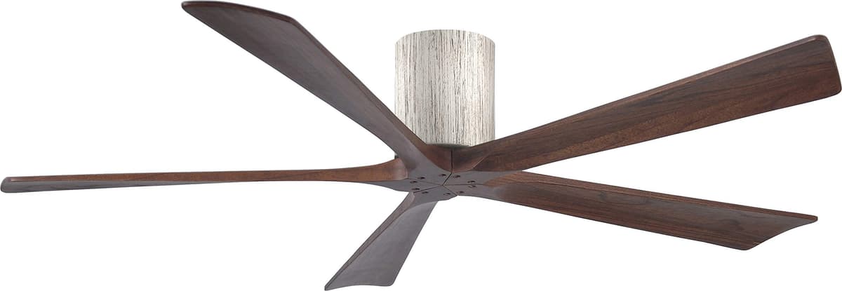 Matthews IR5H-BW-WA-60 Irene Ventilador de techo 60" flush mount con control remoto y pared, motor DC silencioso, 5 palas tono Walnut, Barn Wood Tone