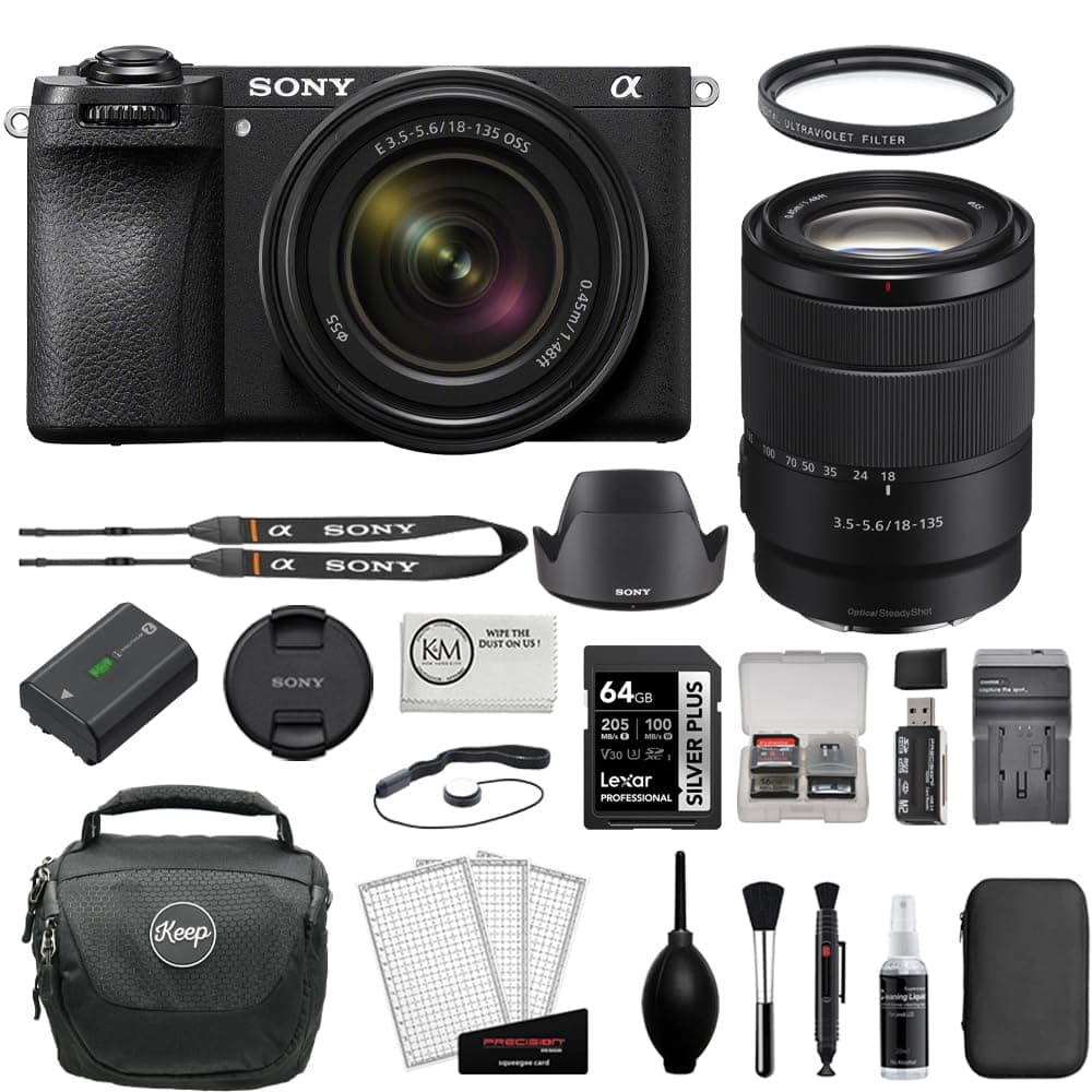 Sony a6700 Cámara Mirrorless con lente 18-135mm y kit de accesorios (6 piezas) BSONILCE6700MB-002