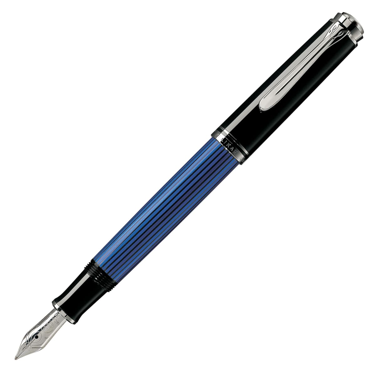 Pelikan Souverän M405 pluma fuente con caja de regalo, plumín ancho, negro/azul, 1 unidad (932780)