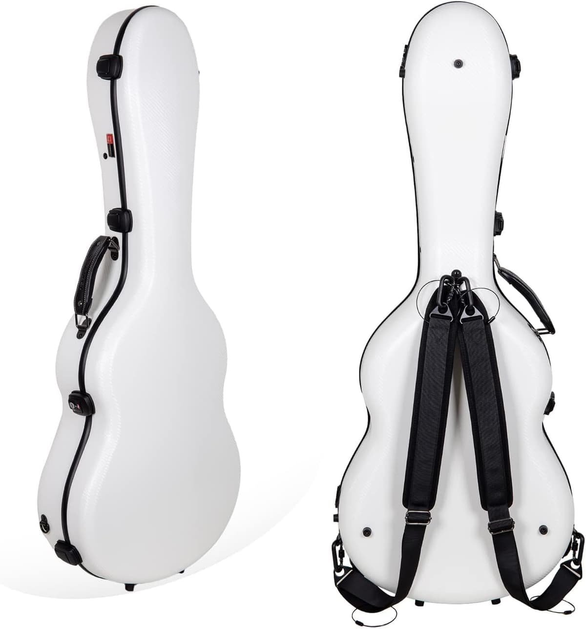 Crossrock CRF4000CWT Flight Case para Guitarra Clásica 4/4, Blanco