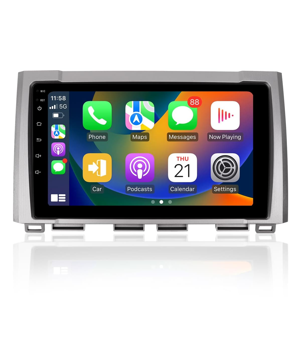 Radio estéreo ViaBecs Android 13 para Toyota Tundra 2014-2021, pantalla táctil HD QLED de 9", 6G+128G con Apple CarPlay inalámbrico, Android Auto, WiFi, DSP, control al volante, radio AM/FM (Plateado) E:Tundra 2014-2021 (Silver)