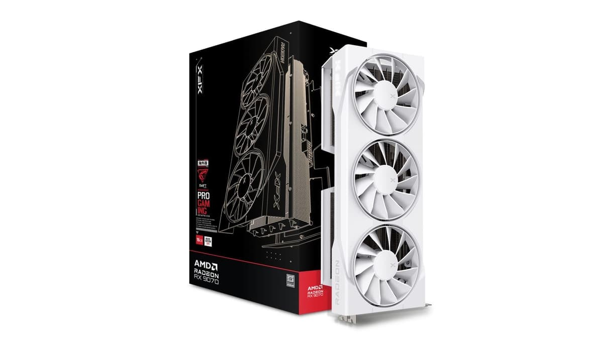 XFX Swift AMD Radeon RX 9070 OC White Triple Fan 16GB GDDR6 RX-97SWFB3W9