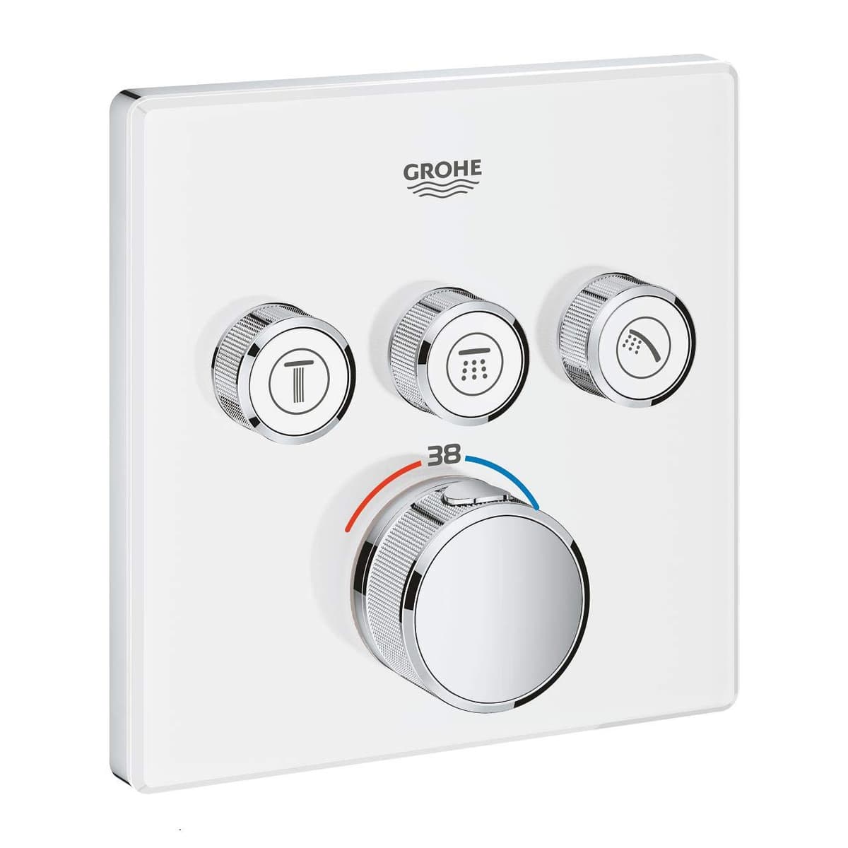 GROHE Grohtherm SmartControl empotrable cuadrado 3 vías Moon White (29157LS0)