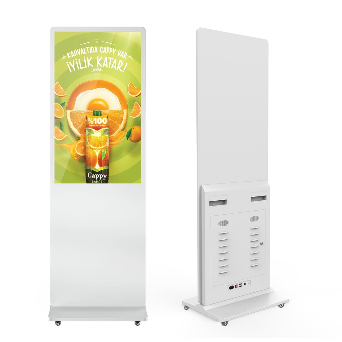 QIXZOCV MWE tótem digital 54" FHD Android, pantalla vertical para interiores (Blanco) QIXZOCV-55W